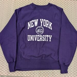 Champion Reverse Weave NYU New York University Sweatshirt Purple Size Small